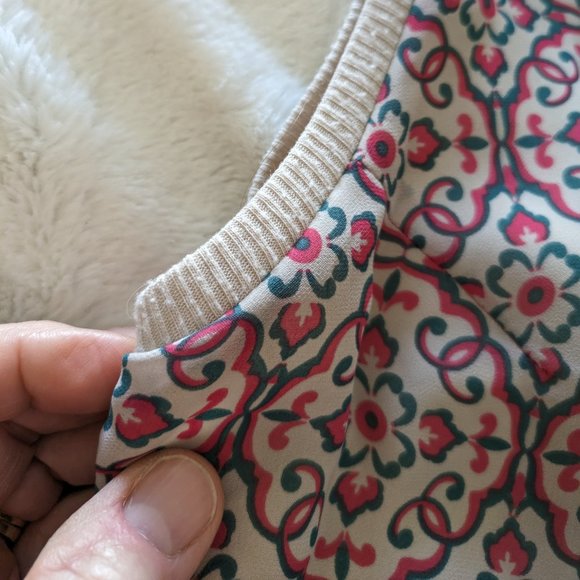 Charlie Jade lined peach-green-beige shift Dress, Sz M - Picture 8 of 12